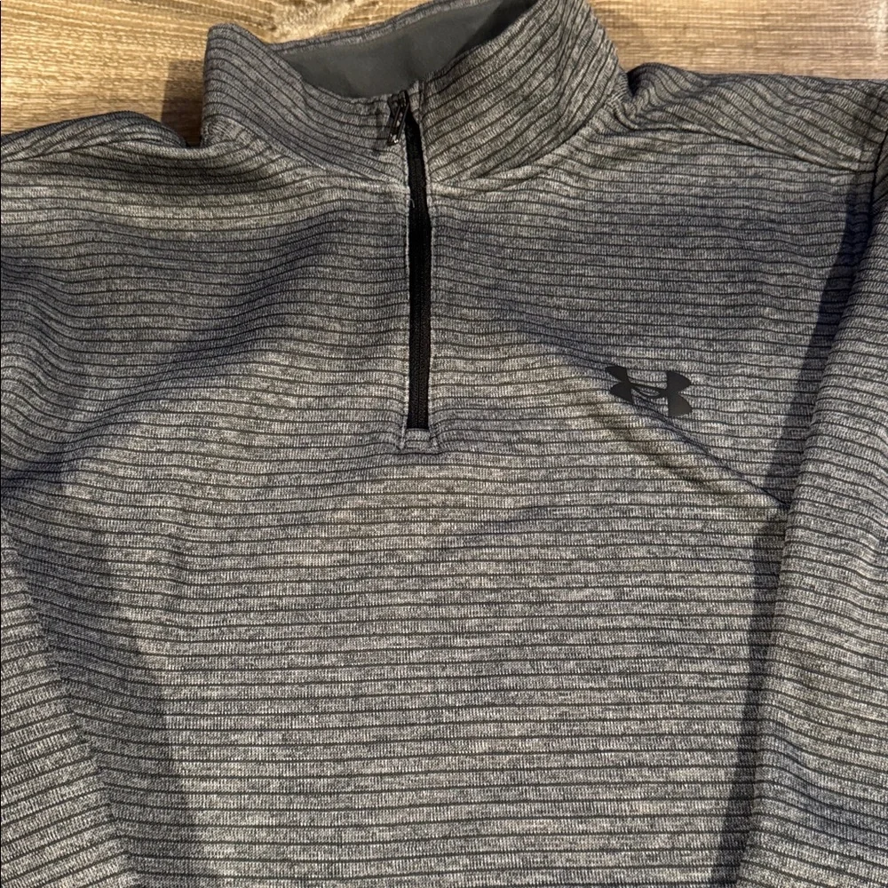 Under Armour Striped Gray Half-Zip Top - Picture 3 of 5